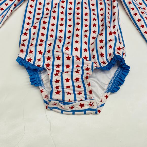 NWT  James & Lottie Size 2T Leighton Rash Guard Swim in Stars & Stripes - Picture 2 of 7